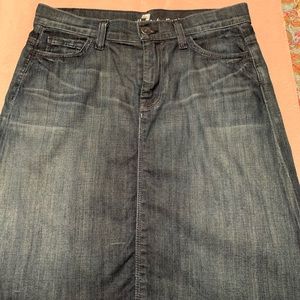 7 For All Mankind Knee Length Denim Skirt